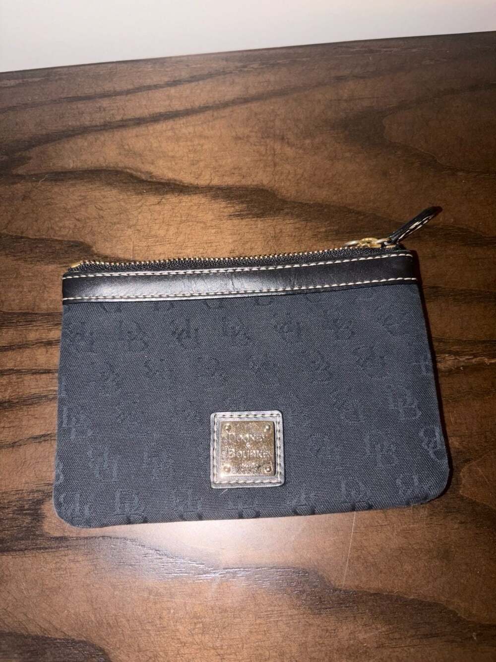 Dooney & Bourke Black Monogram Wristlet Wallet